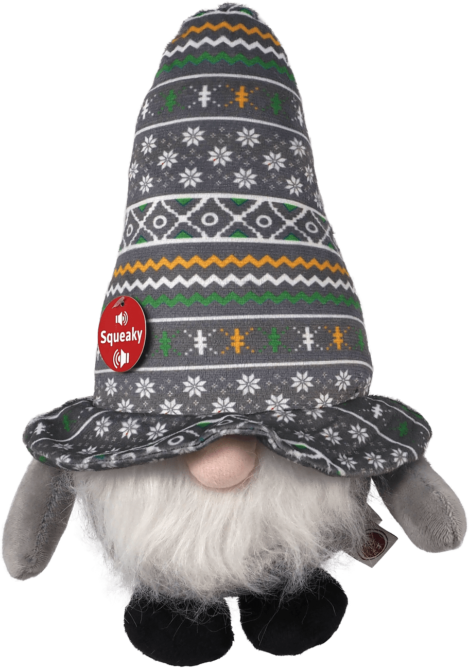 Hračka Dog Fantasy Winter Tale trpaslík pískací šedý 30cm