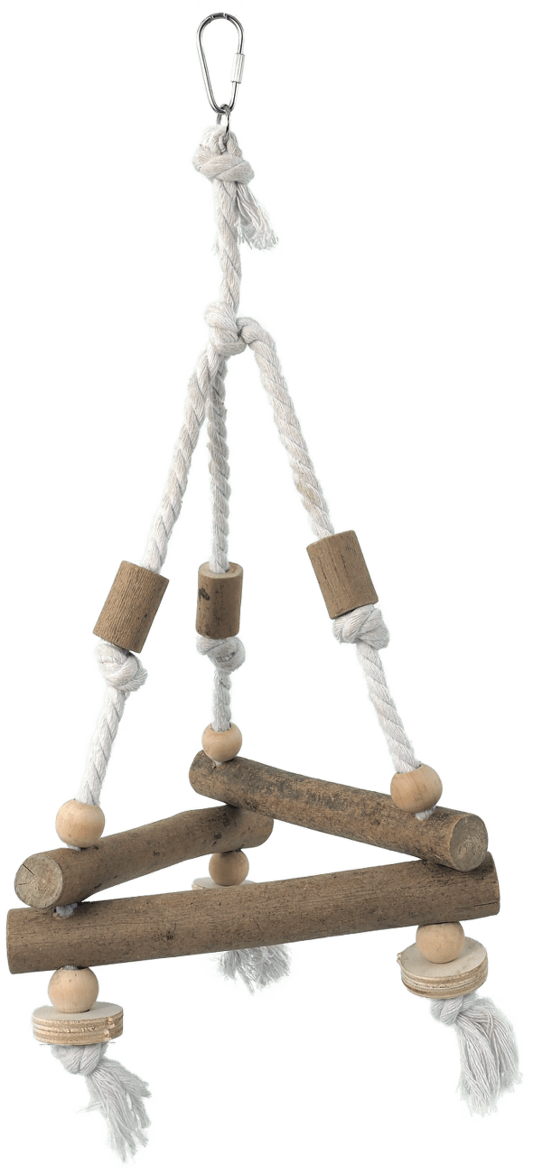 Hračka Epic Pet závěsný dřevěný triangl s lanem 37cm