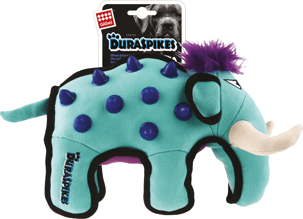 Hračka GiGwi Duraspikes mamut modrý
