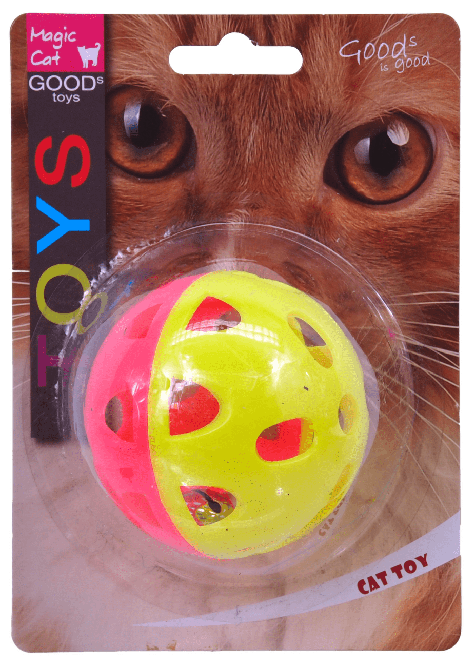 Hračka MAGIC CAT míček neonový jumbo s rolničkou 6cm