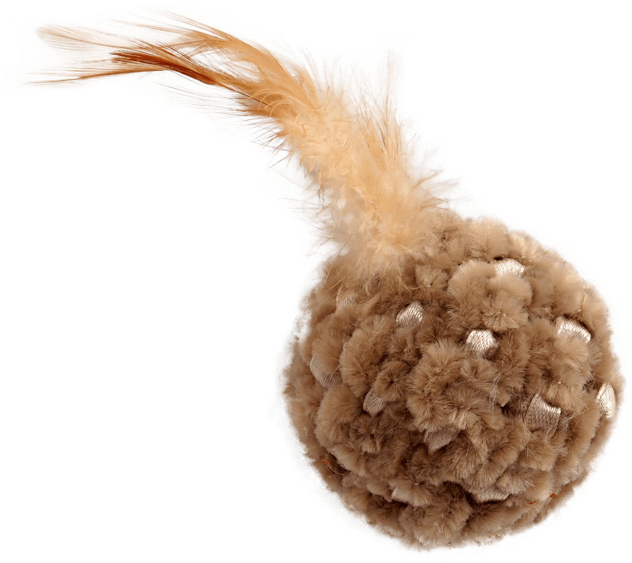 Hračka Magic Cat míček žinylkový s pírky a catnip 14cm