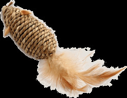 Hračka Magic Cat myška mořská tráva s pírky 18cm