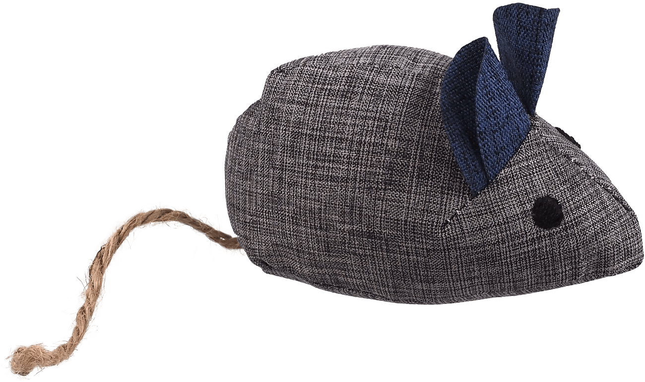 Hračka Magic Cat Natural Fun myš s šantou kočičí šedá 8cm
