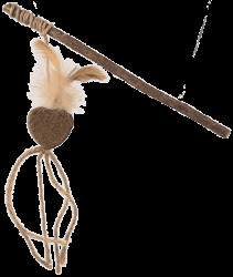 Hračka Magic Cat Natural Fun šidítko srdce s přírodními pírky a provázky 25cm