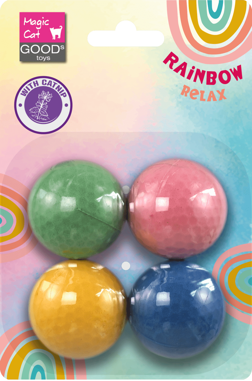 Hračka Magic Cat Rainbow Relax míček pěnový ⌀4cm mix barev 4ks