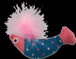 Hračka Magic Cat Rainbow Relax ryba s pírkem a šantou kočičí 10cm