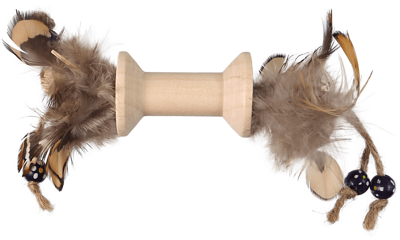Hračka Magic Cat Wooden Toy špulka s pírky mix 16cm