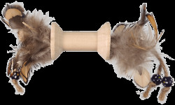 Hračka Magic Cat Wooden Toy špulka s pírky mix 16cm