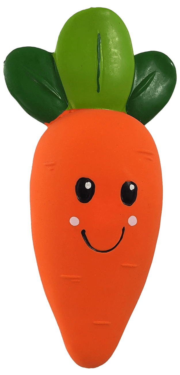 Hračka mrkev latex s pískátkem 18cm