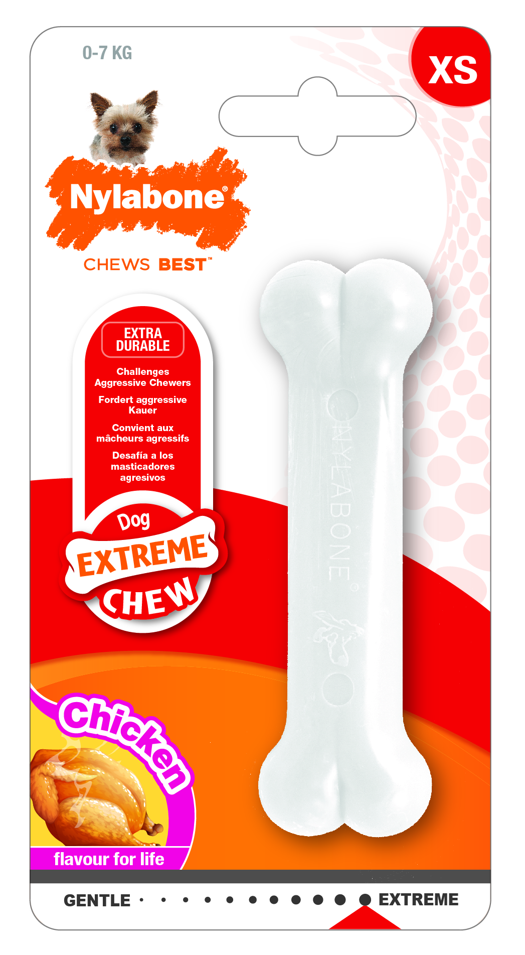 Hračka NYLABONE Extreme Chew Chicken XS