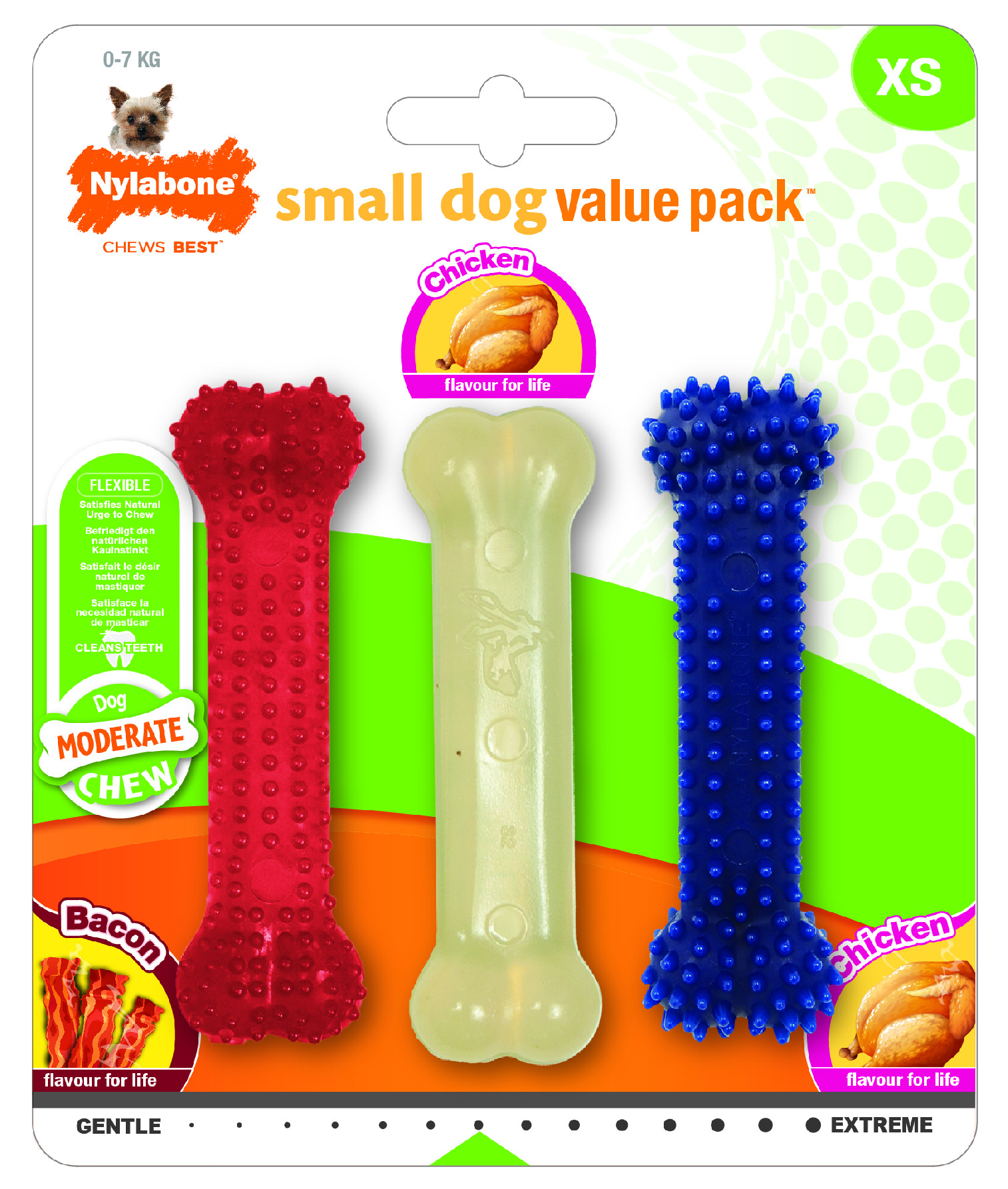 Hračka NYLABONE multipack balení pro malé psy 3 ks XS