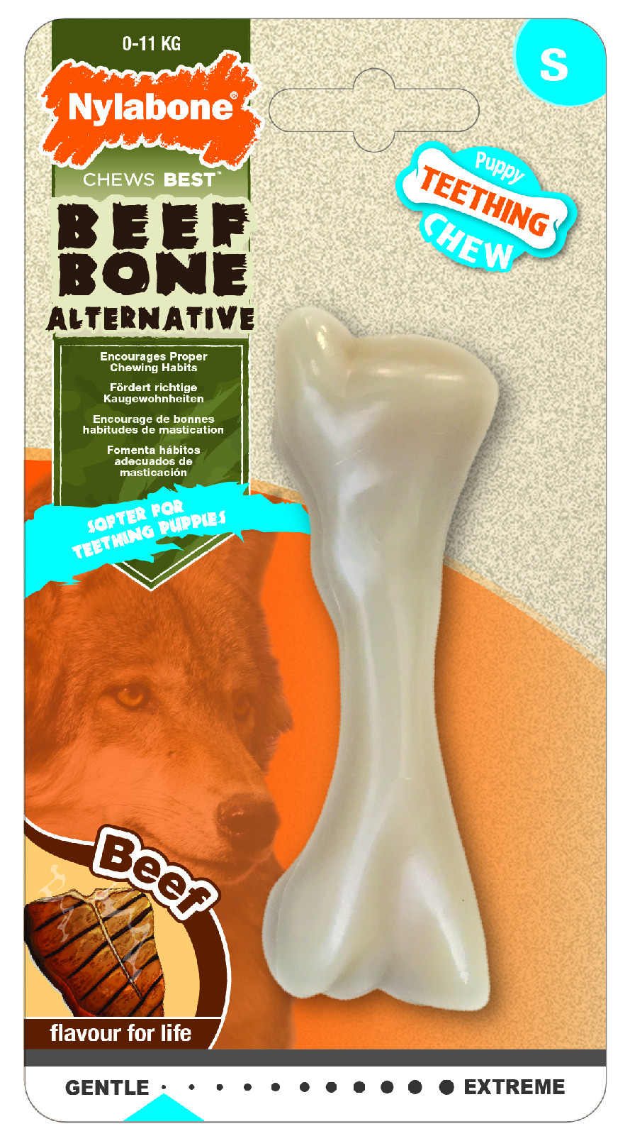Hračka Nylabone Puppy Beef Bone S