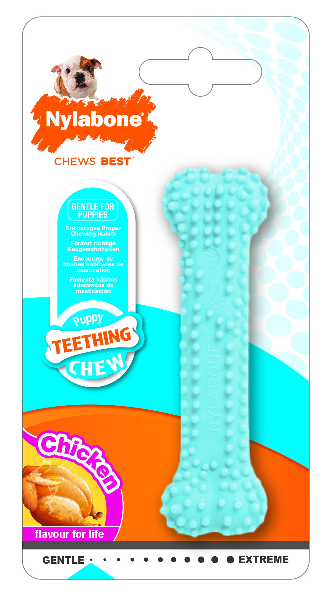 Hračka Nylabone Puppy Teething Dental Chew modra XS