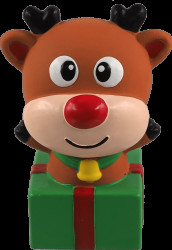Hračka pro psy Dog Fantasy Winter Tale sob s dárečkem latexový pískací 12 cm