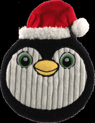 Hračka pro psy Dog Fantasy Winter Tale tučňák plyšový placatý pískací 25 cm