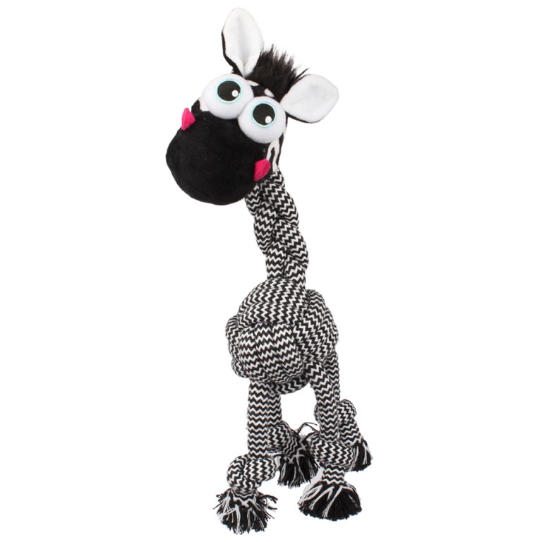 Huhubamboo hračka pro psy zebra provaz 33cm