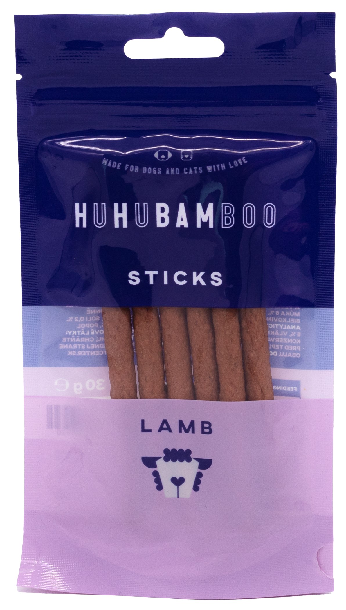 Huhubamboo jehněčí sticks 30 g