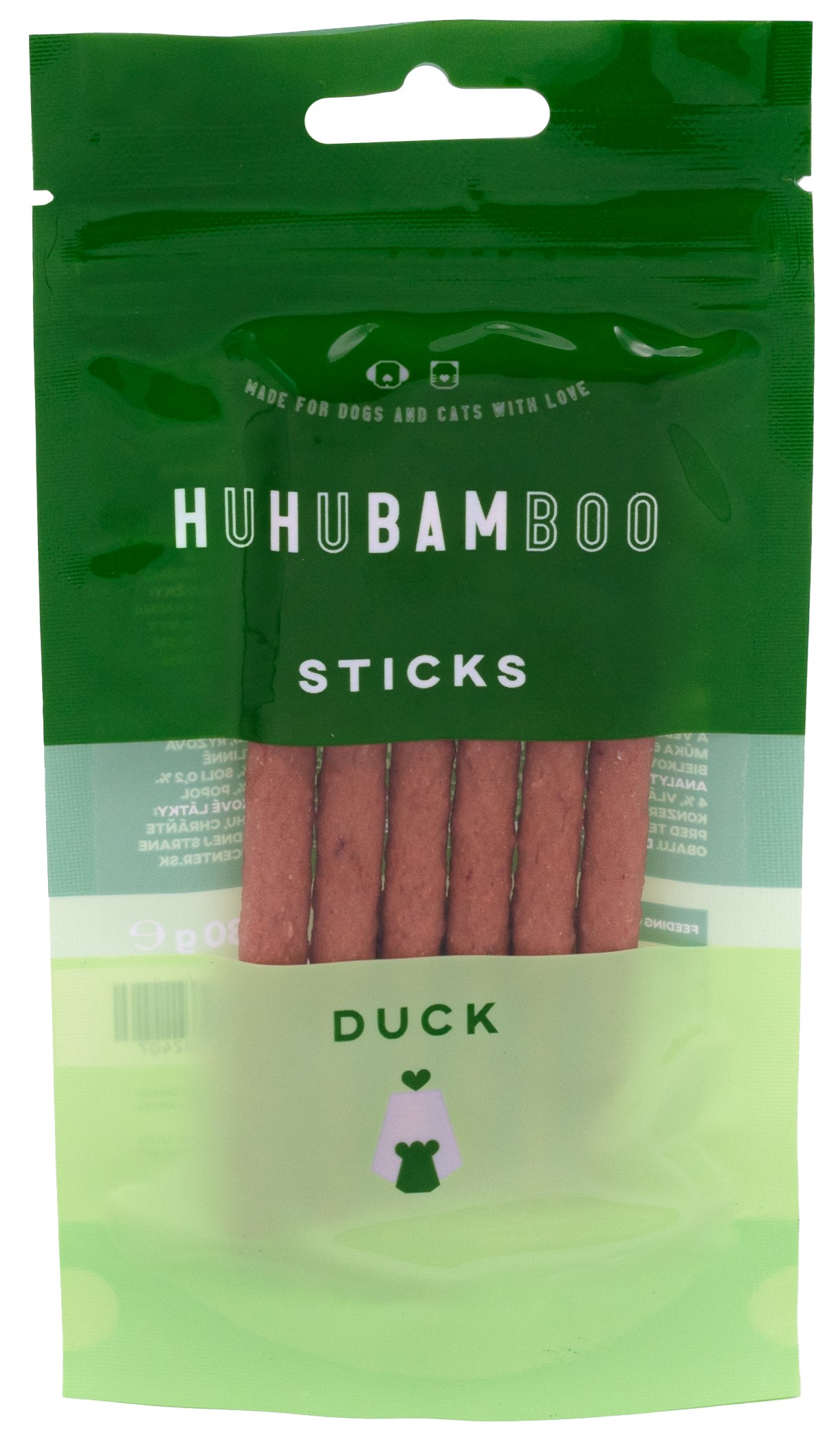 Huhubamboo kachní sticks 30 g