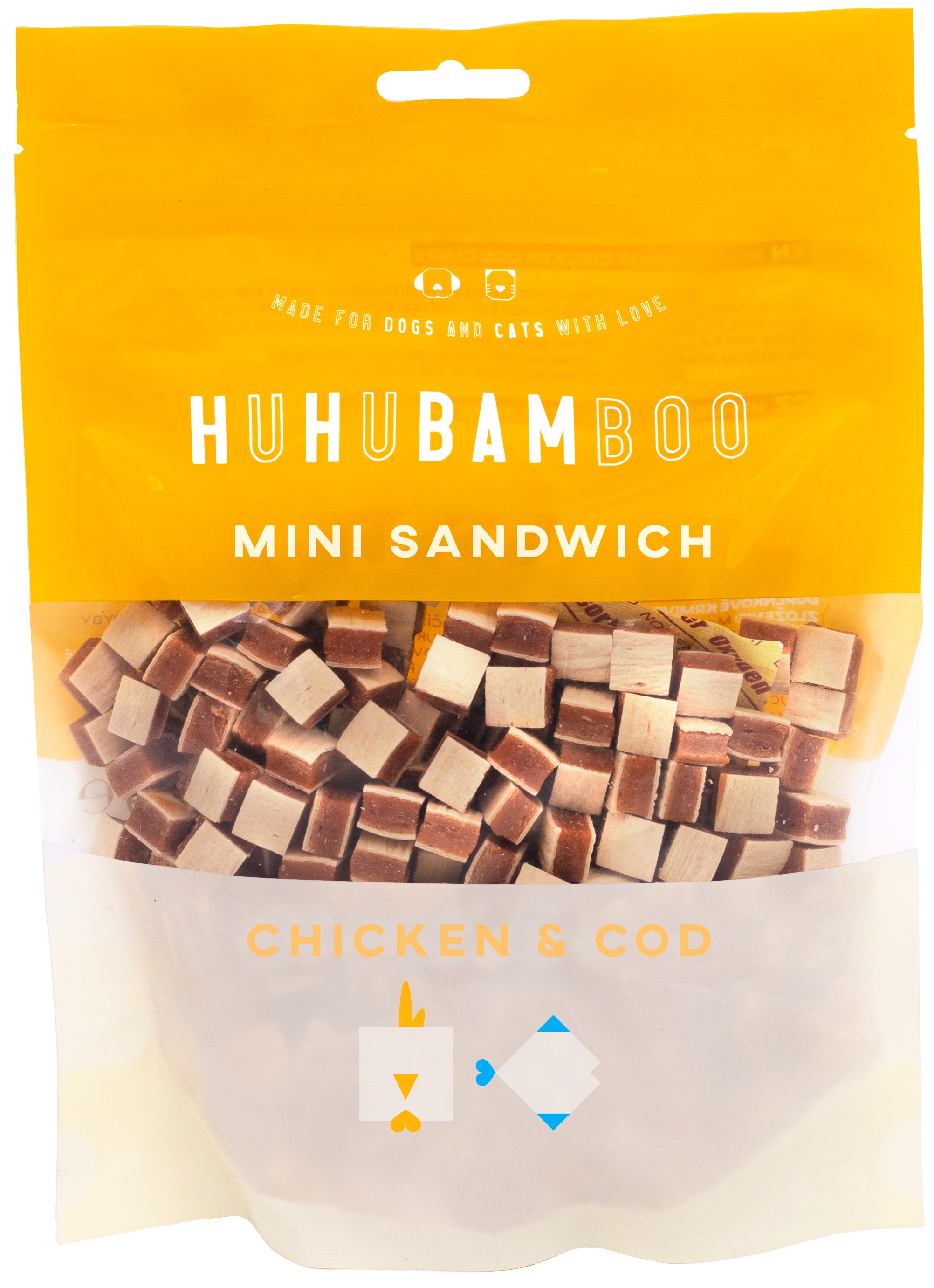 Huhubamboo kuřecí mini sandwich s treskou 250 g