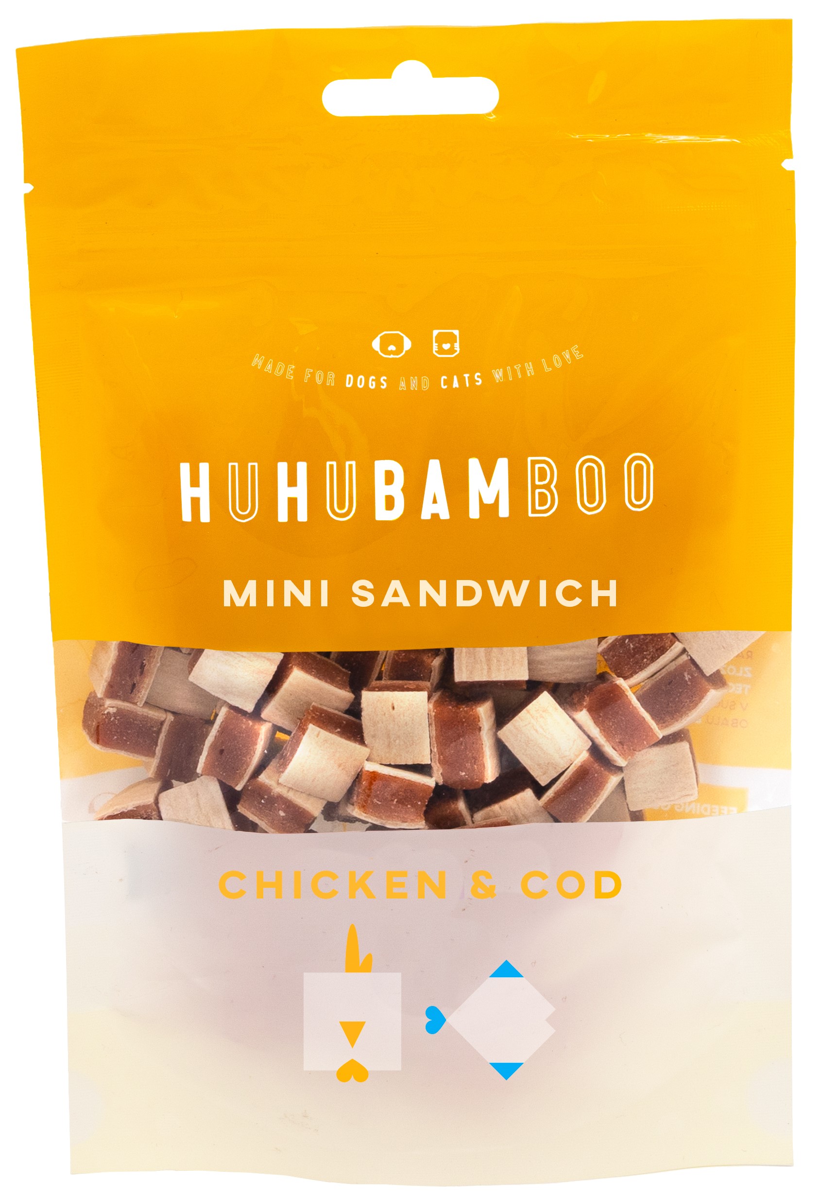 Huhubamboo kuřecí mini sandwich s treskou 75 g
