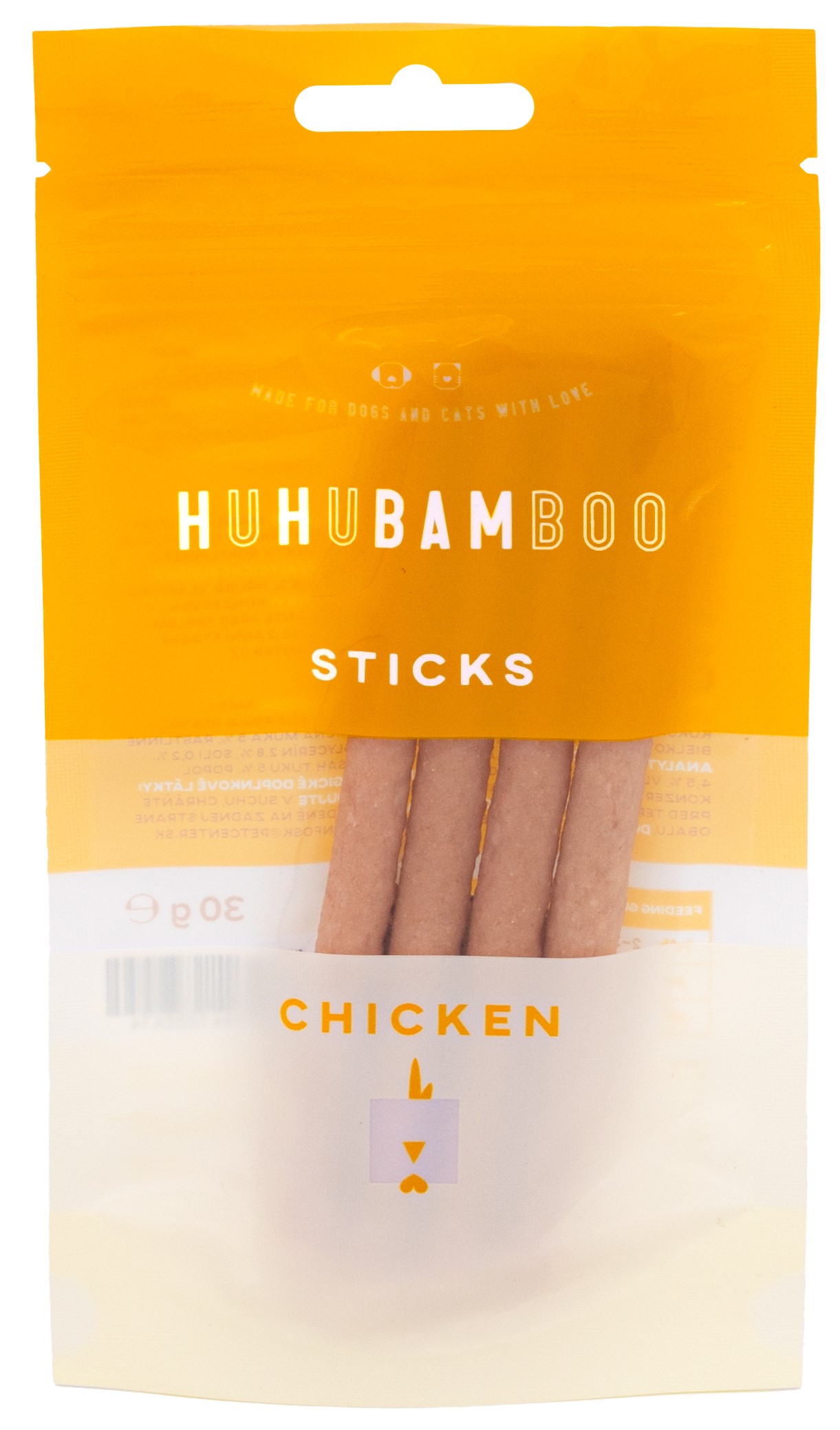 Huhubamboo kuřecí sticks 30 g
