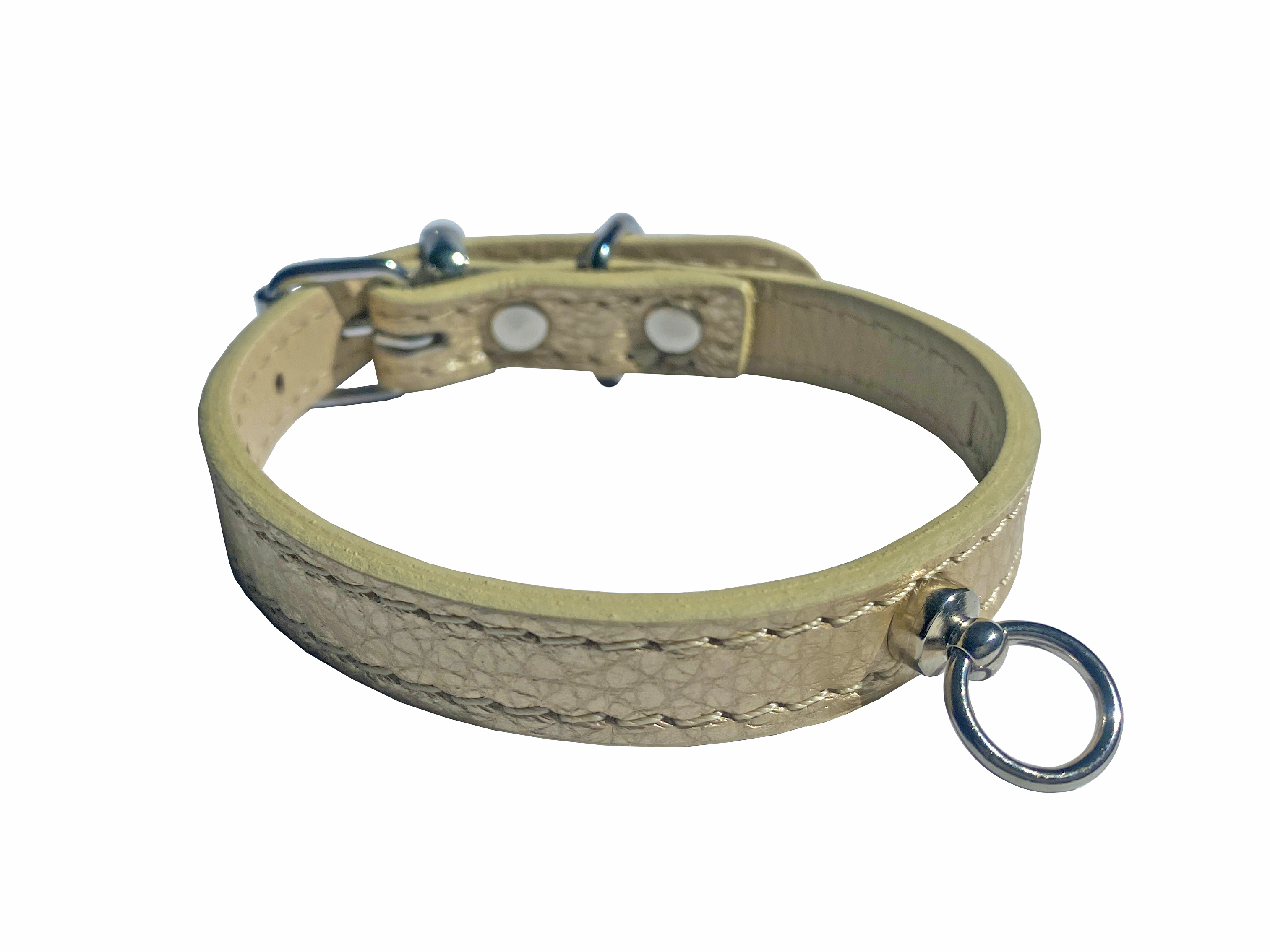 HUHUBAMBOO METAL obojek béžový S 1,4x21-27cm