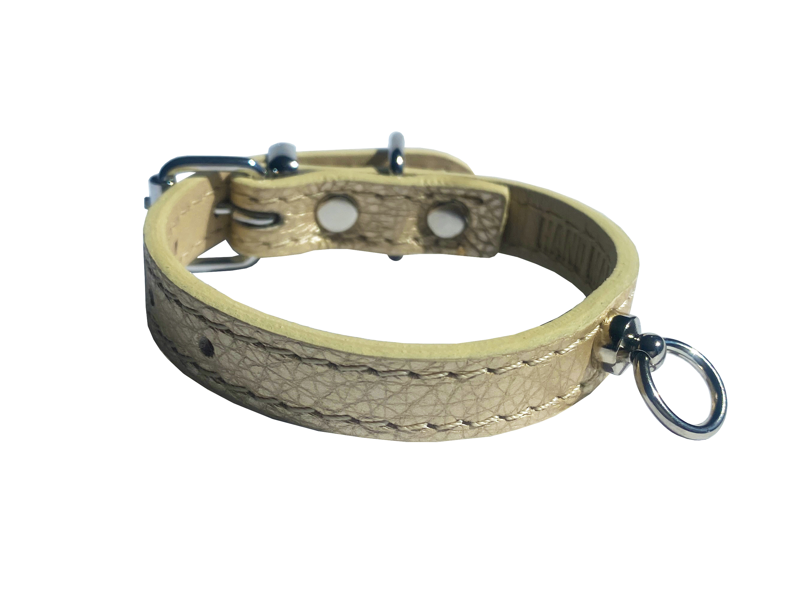 HUHUBAMBOO METAL obojek béžový XS 1,4x16-22cm
