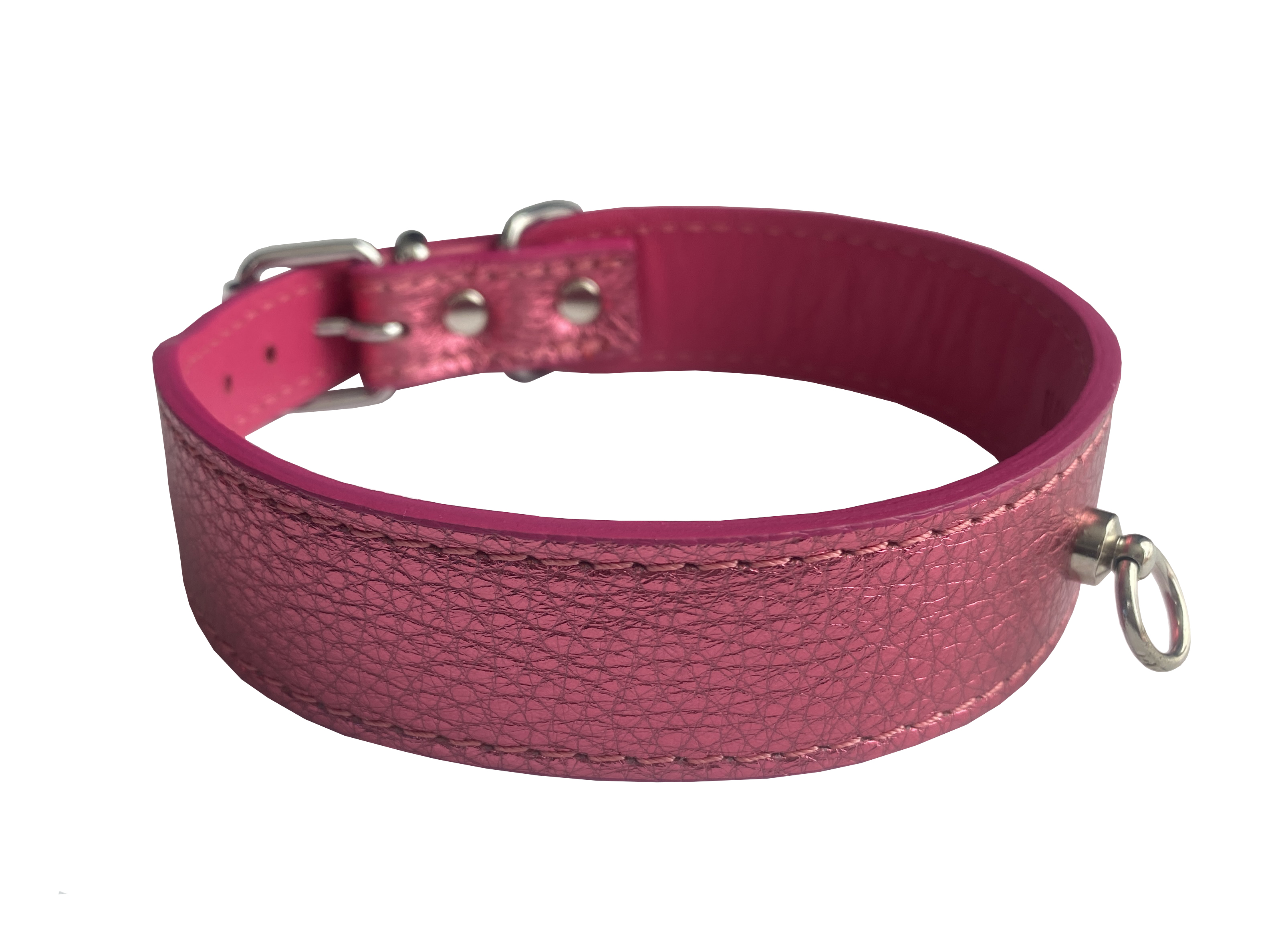 HUHUBAMBOO METAL obojek růžový L 2,8x34-39cm