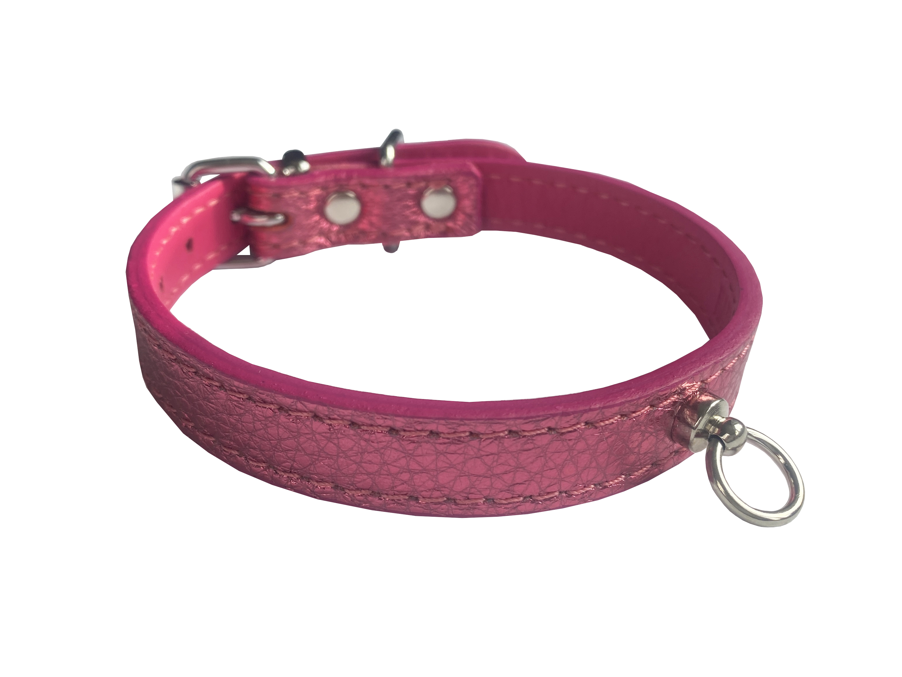 HUHUBAMBOO METAL obojek růžový M 1,6x26-32cm