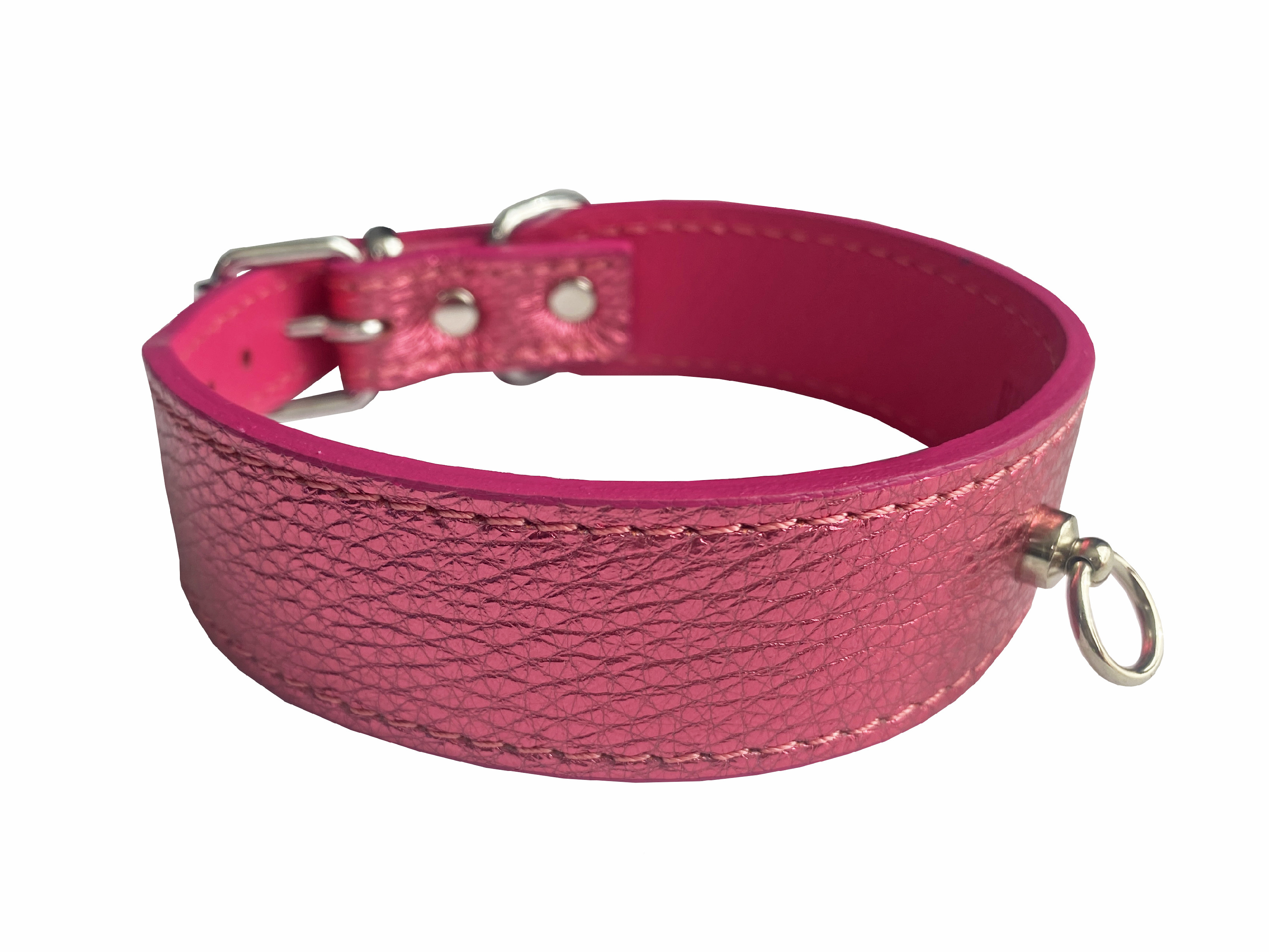 HUHUBAMBOO METAL obojek růžový M 2,8x30-35cm