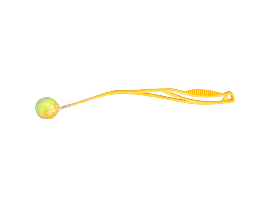 Huhubamboo vrhač míčků s tenisákem 47 cm žlutý