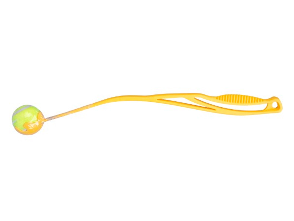Huhubamboo vrhač míčků s tenisákem 68 cm žlutý