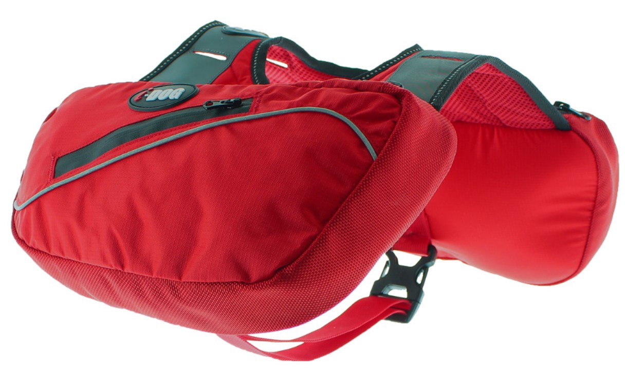 I-Dog Comfort Trek Big batoh na postroj, červený M/L/XL