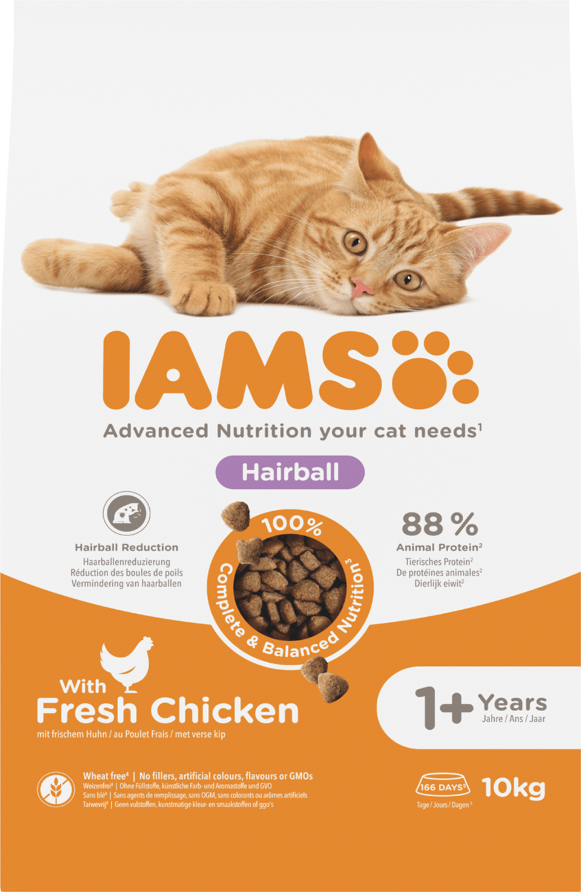 IAMS Cat Adult Hairball Reduction Chicken 10kg