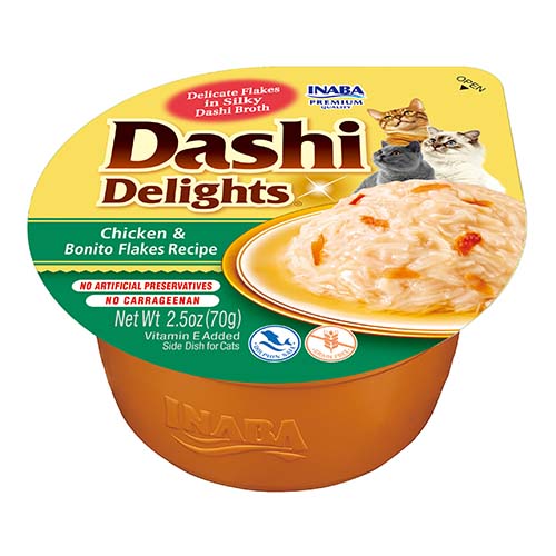Inaba Dashi Delights vanička kuře a vločky z tuňáka 70 g
