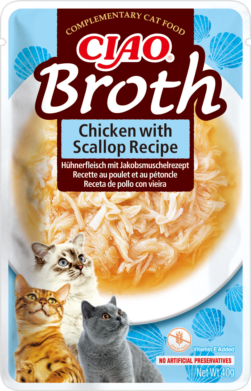 Inaba Kapsička Churu Broth - kuře, hřebenatky 40 g