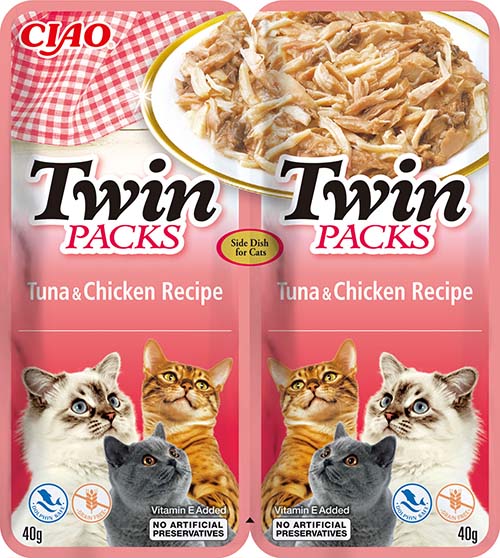 Inaba Kapsička Churu Cat Twin Packs - tuňák a kuře ve vývaru 80g