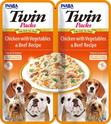 Inaba Kapsička Churu Dog Twin Packs - kuře, zelenina a hovězí ve vývaru 80 g