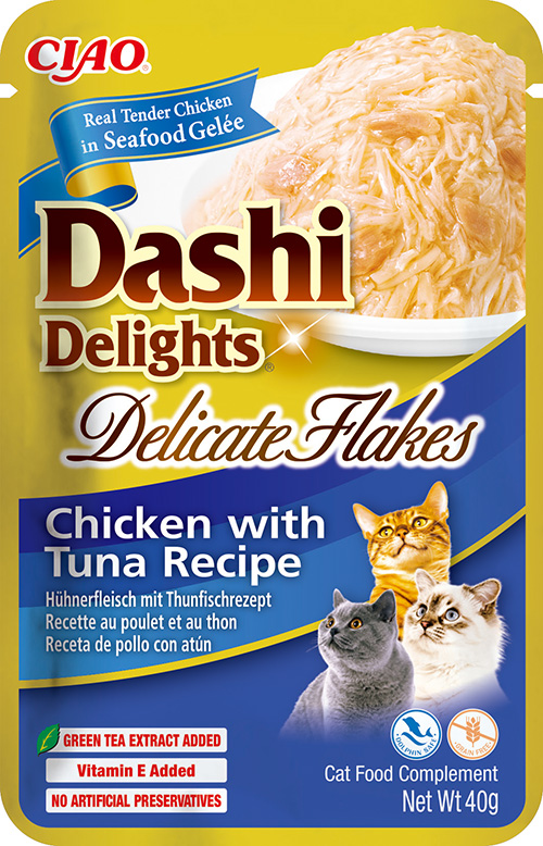 Inaba Kapsička Dashi Cat Delights Delicate Flakes kuře s tuňákem 40g