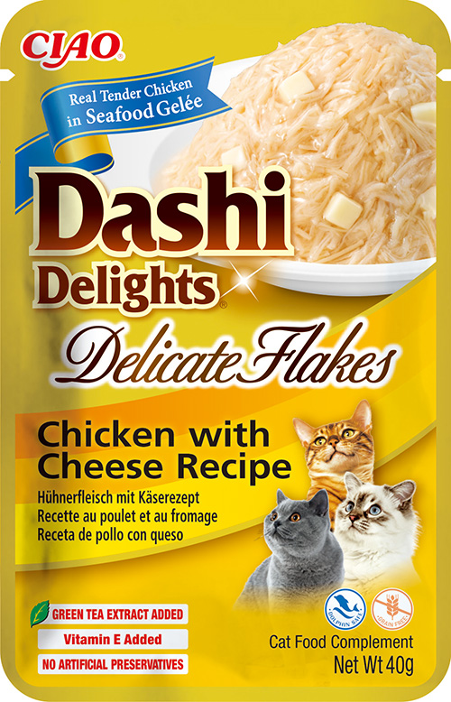 Inaba Kapsička Dashi Cat Delights Delicate Flakes kuře se sýrem 40g