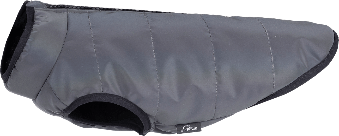 Kabát pro psy Amiplay Petrol reflexní šedý 60 × 58 × 78–88 cm