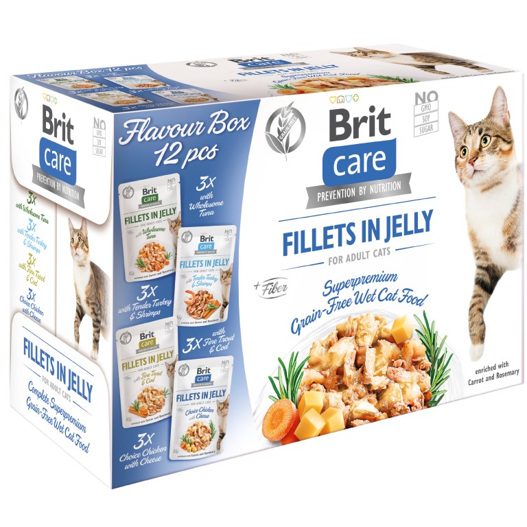 Kap. Brit Care Cat Flavour Box Fillet in Jelly 4 x 3 ks (12 x 85 g)