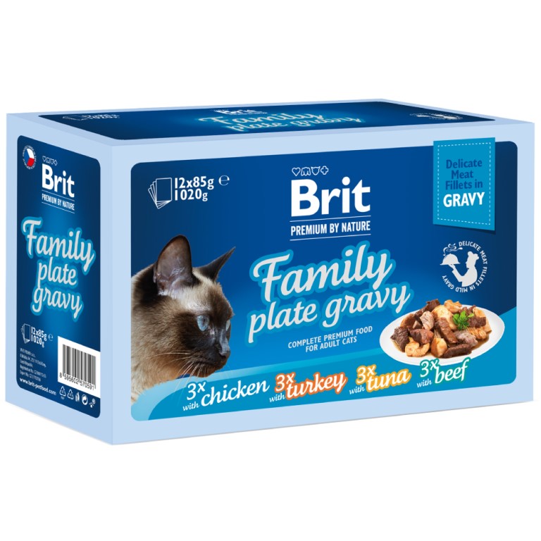 Kap. Brit Premium Cat Delicate Fillets in Gravy Family Plate 1 020 g (12 x 85 g)
