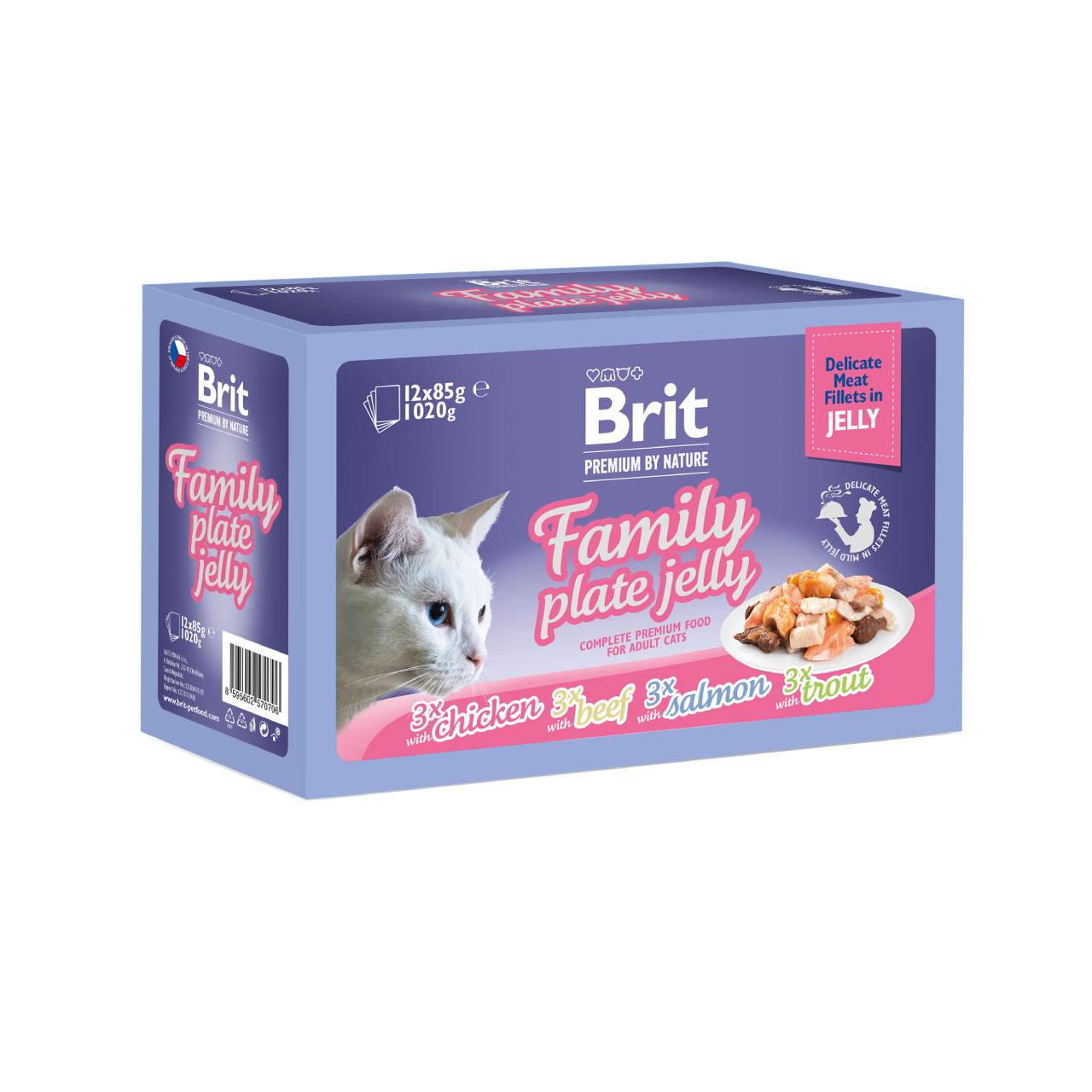 Kap. Brit Premium Cat Delicate Fillets in Jelly Family Plate 1 020 g (12 x 85 g)