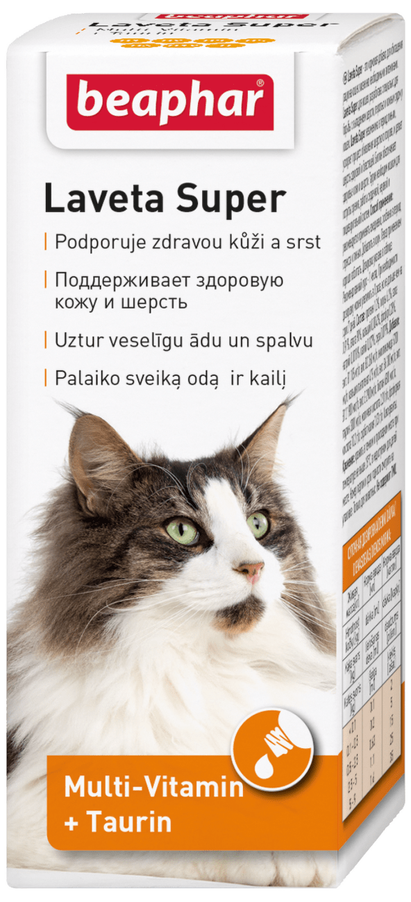 Kapky vyživující srst Beaphar Laveta Super pro kočky 50 ml