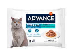 Kapsička Advance Cat Sterilized treska 4 x 85 g