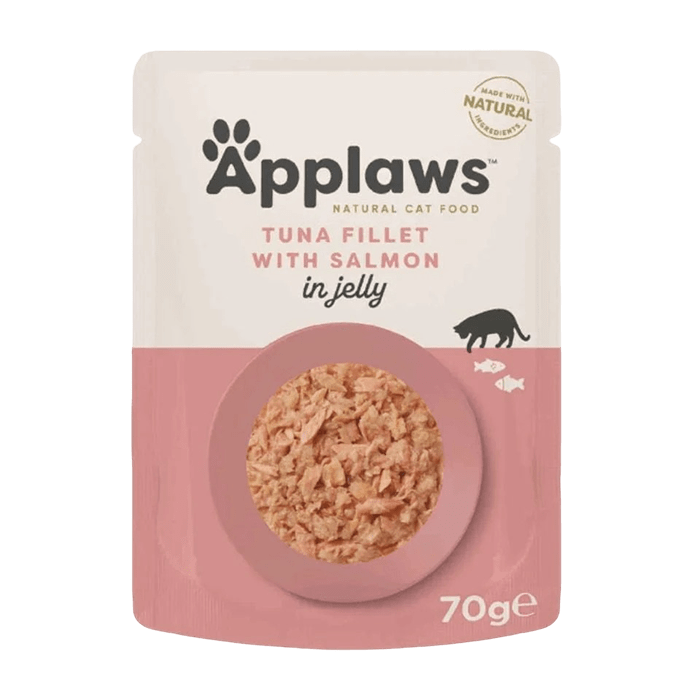 Kapsička Applaws cat tuňák,  losos v želé 70g
