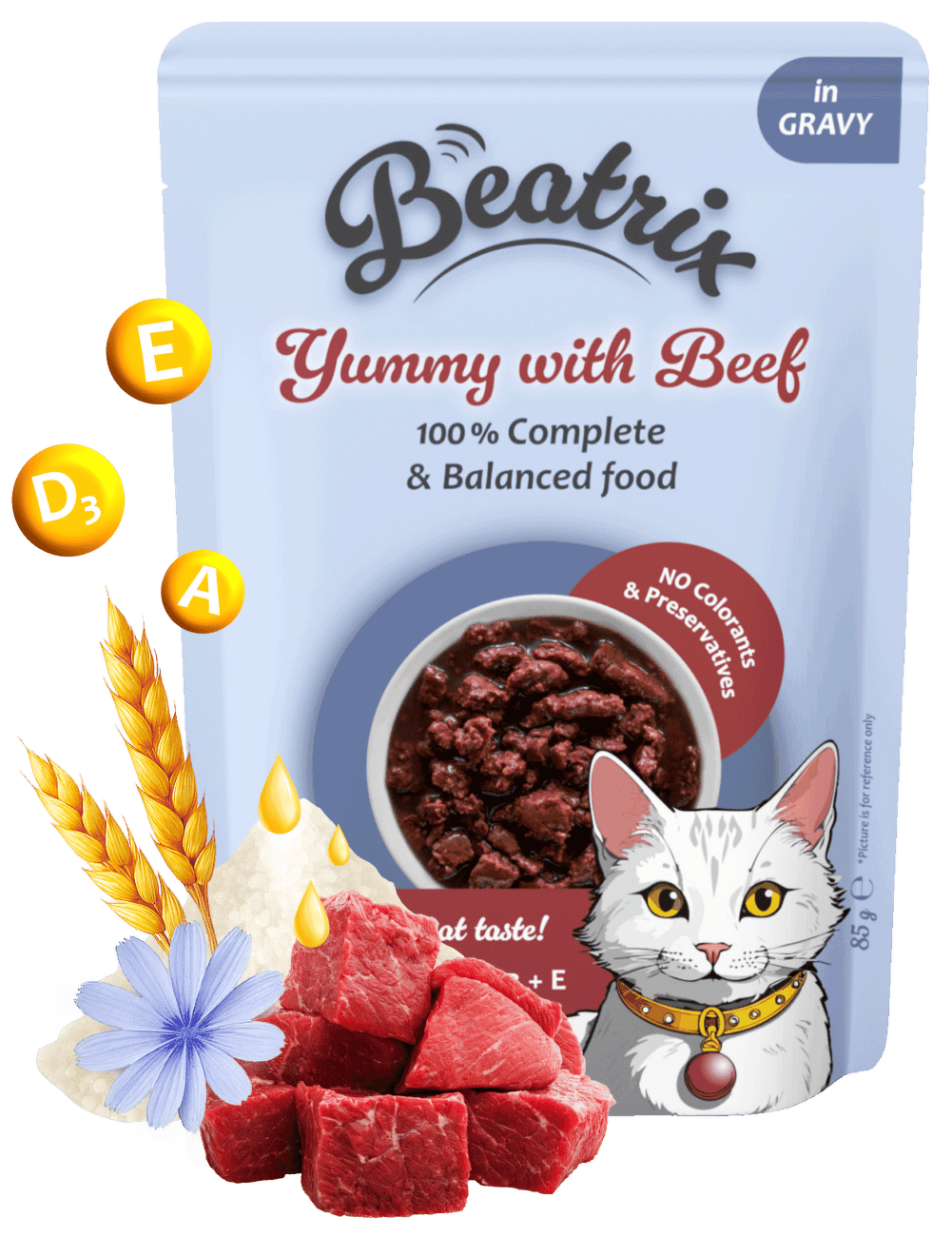Kapsička Beatrix Adult Cat s hovězím 85g