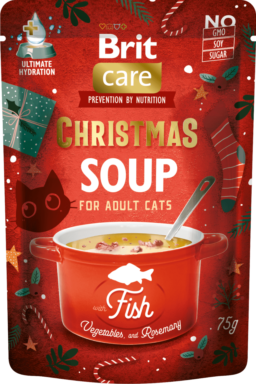 Kapsička Brit Care Cat Christmas rybí polévka se zeleninou a rozmarýnem 75g