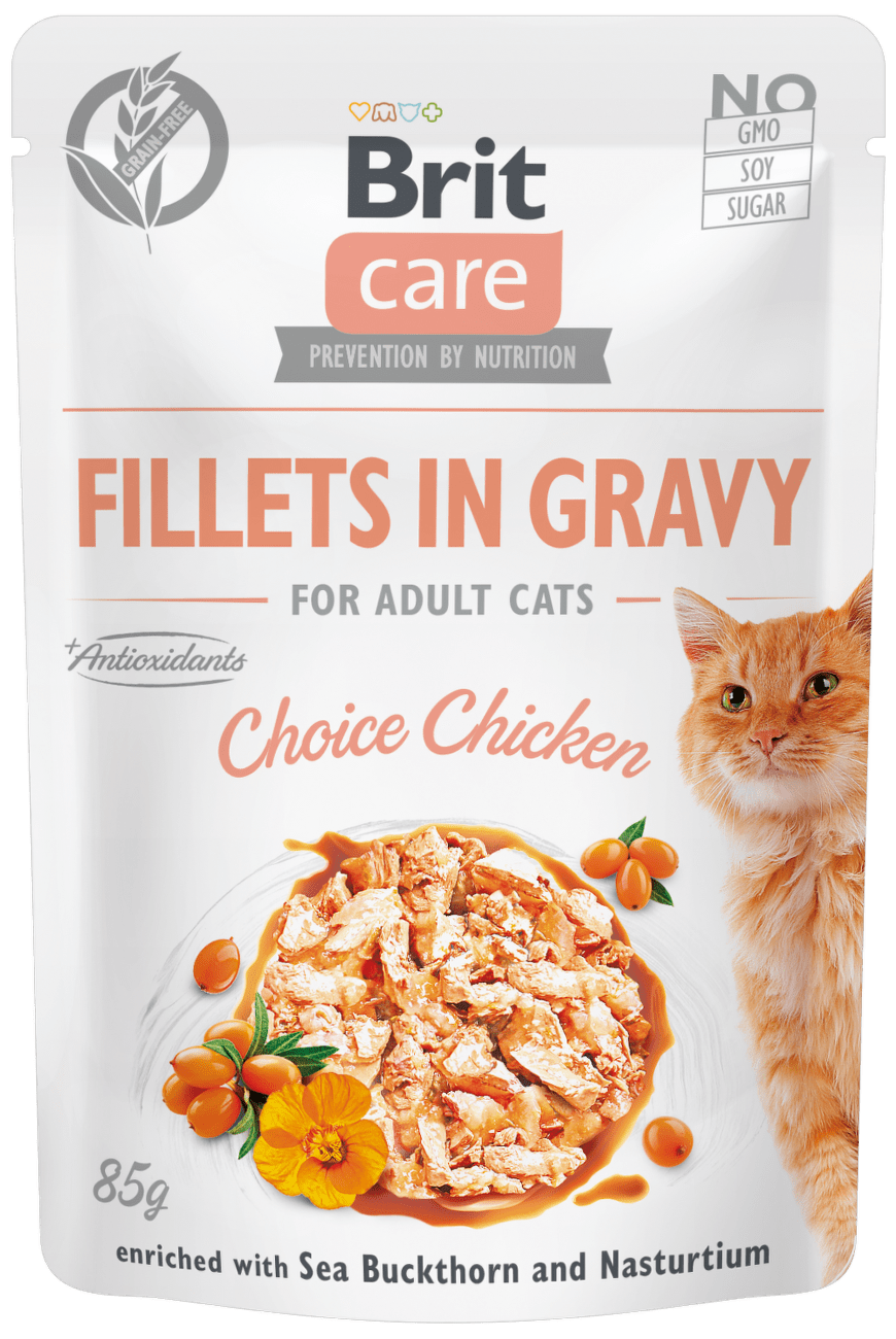 Kapsička Brit Care Cat Fillets in Gravy Choice Chicken 85g